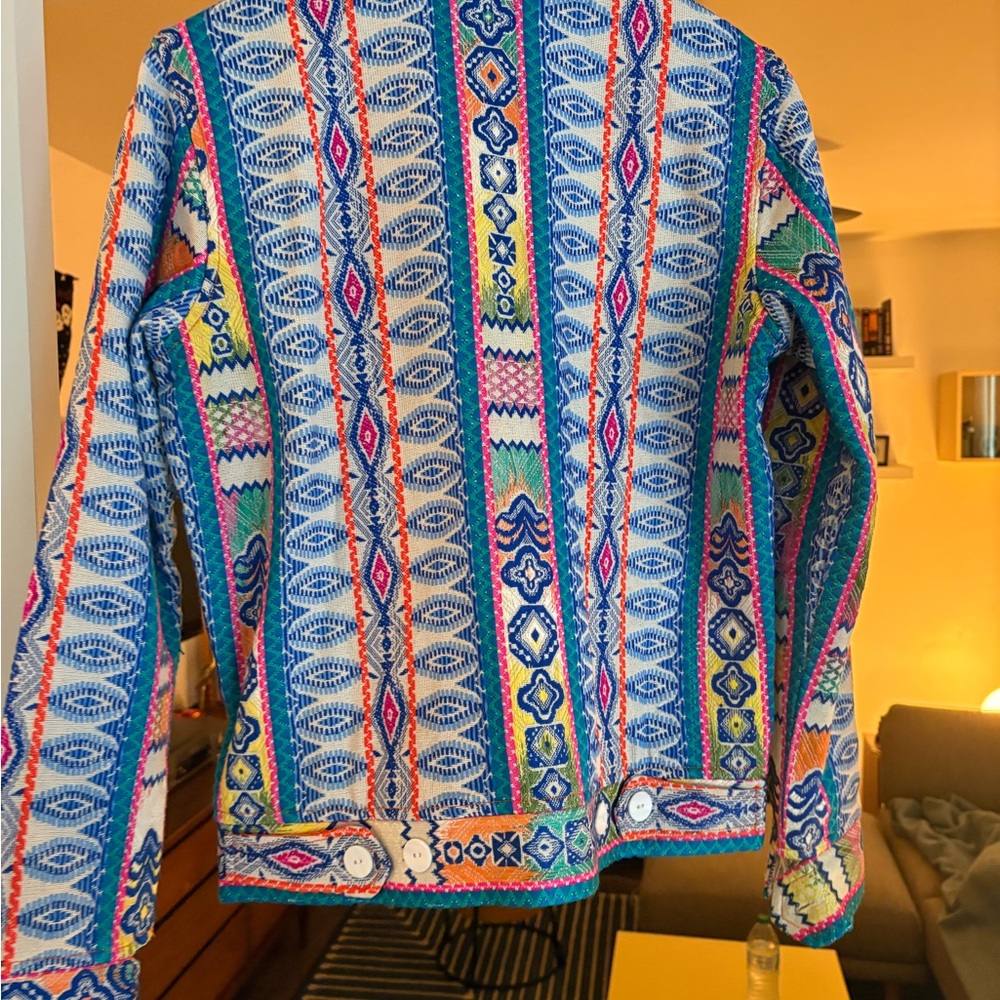 Multicolor Patterned Men's Jacket - Picture 2 of 3